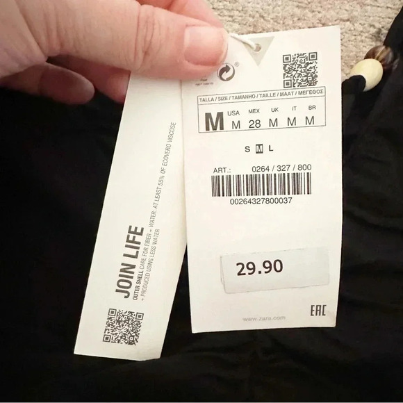 NWT Zara• Black beaded Crop Top Size Large - Picture 11 of 11